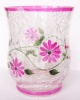 Handpainted glass votive holder or glass candle holder