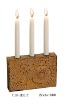 Taper Candle Holder with carved mum design
