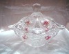 Glass candle holder, snowflake shape candle holder