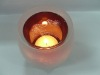 Double glass candle holder with silk print