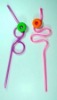 Wholesale Plastic straws with soft PVC decoration