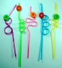 Wholesale Party plastic straws with soft PVC decoration