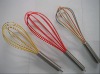 Wholesale colorful silicone egg whisk with metal handle