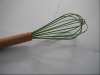 Wholesale bamboohandle manual silicone egg whisk