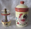 ceramic garlic holder ,herb mill , grater plater