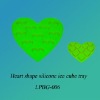 Wholesale Green heart silicone ice cube tray