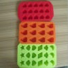 Wholesale RED,ORANGE,GREEN different shapes silicone ice cube tray