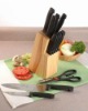 13 pcs Stainless Steel Kitchen Knife Set in Plastic Handle With Pine Wood Block