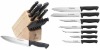 13 pcs Stainless Steel Kitchen Knife Set in Plastic Handle With Rubber Wood Block