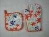 Wholesale kitchen tea towel set/oven mitts