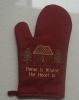 Wholesale christmas style embroidery cotton oven mitt