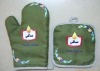Wholesale fashion cotton oven mitt with potholder