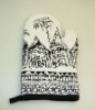 Wholesale 100%cotton fabric printed oven mitt