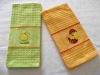 Wholesale 100%cotton jacquard embroidered tea towel