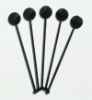 black plastic cocktail stirrer