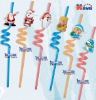 Promotional Santa Claus soft PVC straws