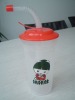 250ml plastic water bottle with straw