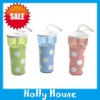 Wholesale Plastic water cup with straw