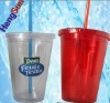 Wholesale plastic cup with straw (keep the water bottle cold )