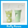 Wholesale Plastic water cup with straw