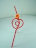 Intresting Party Driking Straws with soft PVC decoration