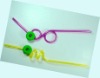 Intresting plastic straws with soft PVC decoration