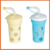 Plastic straw cup, drinking cup