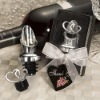 Wholesale Wedding favors,metal favors-Interlocking Heart Design Wine Bottle Stopper and Pourer Wedding Favors