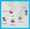 Wholesale Fashion alloy mouth shape wine charms set(MS0696)