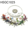 Wholesale Set of 6 pewter wine glass charms with holding ring