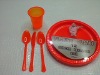 Wholesale disposable party tableware set (ps pp plates,cutleries,cups,wine cups)