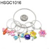 Set of 6 pewter wine glass charms with holding ring