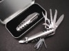 Multi knife camping hand tools gift set in a tin box