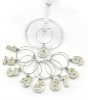 Wholesale Lucky Numbers Wine Charm Set with Beads and 25mm Loop Diameter
