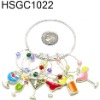 Wholesale Set of 6 pewter wine glass charms with holding ring