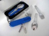 Wholesale Multi fold tableware gift camping tools set in a tin box