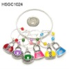 Wholesale Set of 6 pewter wine glass charms with holding ring