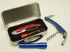 Wholesale Stainless steel fold wine opener in a gift camping tool set