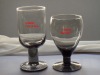 Wholesale dark glass wine goblet with shot fat stem