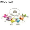 Wholesale Set of 6 pewter wine glass charms with holding ring