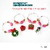 Wholesale xmas glass wine charms/xmas charns/xmas gift/xmas promotion gift