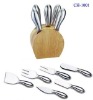 Wholesale Cheese Knife Set with A Wooden Block