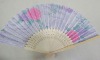 Wholesale Mix Flower printing Ladies bamboo silk hand fan