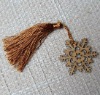 Snow Bamboo bookmark with Golden Tassel