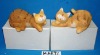 Wholesale stock pottery set of 2 cat