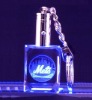 Wholesale 3D Laser crystal keychain for promotional gift