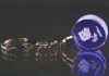 Wholesale 3d etched crystal keychain with light