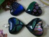Wholesale heart shaped pendant, handmade colored foil pendant