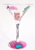Wholesale handpainted Martini glass of Christmas gift