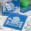 Wholesale Wedding baby shower glass coasters-Blue Huggable Baby Design Coasters